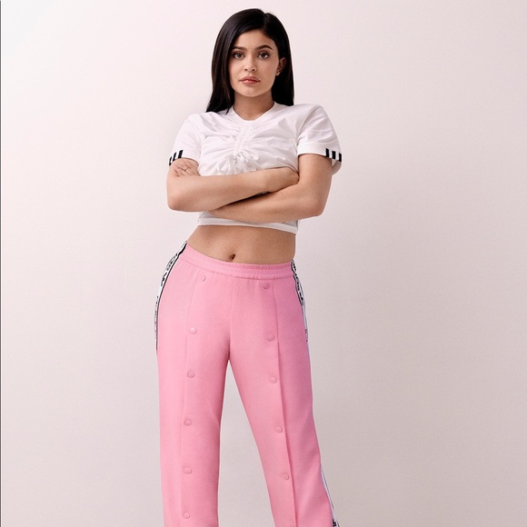 adidas pink button pants